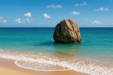 Poster - Oceanic rock formation at the heart of the sea