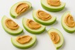 © CryptoCanvas - Fresh green apple slices topped with peanut butter, a nutritious snack option