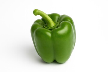Poster - Single green pepper on a plain white background
