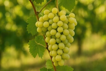 Aufkleber - Juicy green grapes ready for harvest, a tasty and nutritious treat.