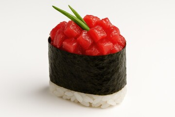 Fototapete - Delicious Sushi with Rice and Toppings in a Boat Shape
