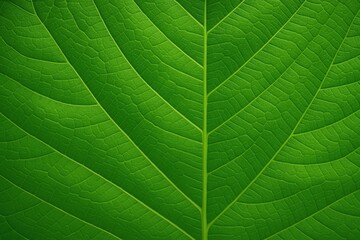 Poster - Detailed close-up of a vibrant green leaf texture for background purposes