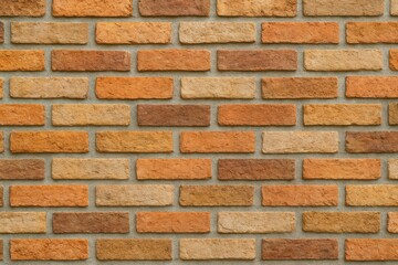 Poster - Detailed view of a textured brick wall with vibrant coloration
