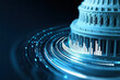 © Suhainee - Capitol building finance technology data government digital futuristic blue architecture economy concept glowing abstract statistics modern investment business city urban structure innovation