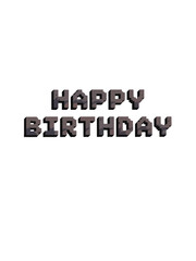 Aufkleber -  HAPPY BIRTHDAY text with blocky 8 bit font on white background