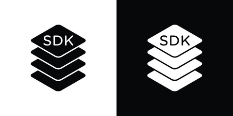 SDK icon. Black Silhouette. Graphic illustration.