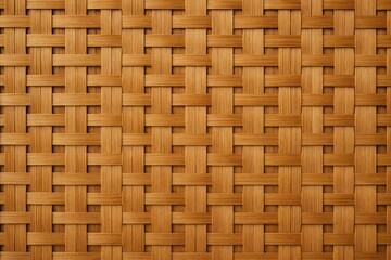 Poster - Detailed view of a brown woven bamboo surface