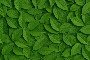 Poster - Background featuring lush green leaves and natural foliage textures