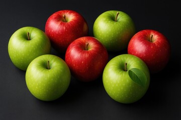 Poster - Red and green apples displayed against a dark backdrop
