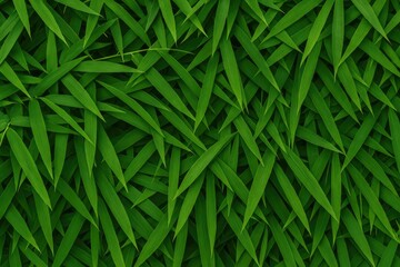 Aufkleber - Natural pattern featuring green bamboo leaves as a background