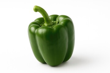 Poster - Fresh green capsicum displayed against a plain white backdrop