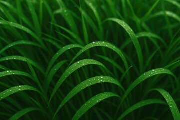 Aufkleber - Fresh dew on lush grass for scenic backgrounds