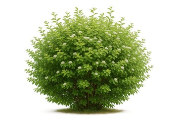 Poster - Lush green shrubbery set against a plain white backdrop