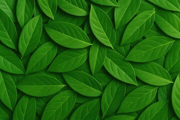 Aufkleber - Eco-friendly flat lay with lush greenery background showcasing natural leaf patterns