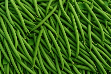 Poster - Fresh green haricot beans available at the market