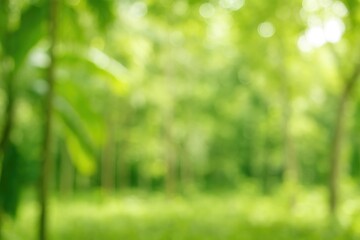Poster - Lush green jungle with a blurred tropical backdrop