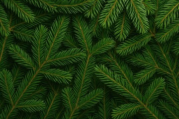 Poster - Festive green pine branches for Christmas