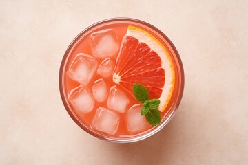 Poster - Overhead perspective of a grapefruit-based cocktail