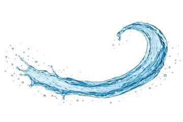 Poster - Isolated blue wave splash on a white backdrop