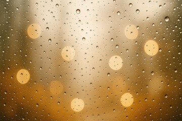 Poster - Raindrops on glass with a soft, out-of-focus backdrop