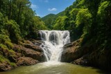 Datanla Waterfall situated close to a popular mountain town in Southeast Asia