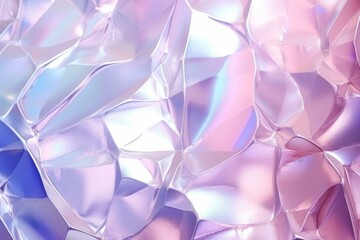 Poster - Abstract crystal background forming polygonal shapes and shining with iridescent pastel colors