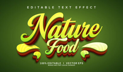 Poster - nature food vector text effect with modern style design
