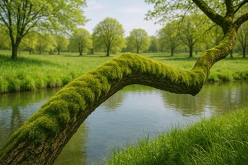 Poster - Widespread moss growth on a branch