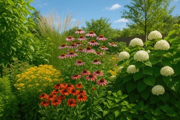 Poster - Various types of plants found in a garden