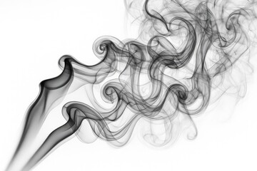 Poster - Abstract black smoke against a white backdrop