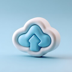 Poster - A stylized cloud icon with an upward-pointing arrow, symbolizing uploading data.