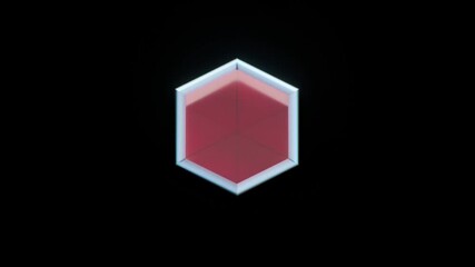Fototapete - Neon light growing inside hexagonal tunnels. Rotating dynamically on turquoise and black backgrounds. Generating mesmerizing abstract visual motion with vibrant geometric patterns and hypnotic energy