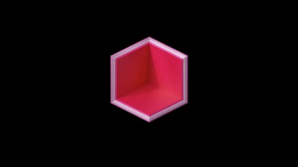 Fototapete - Vibrant hexagonal tunnel rotating clockwise, shifting through pastel pink, purple, green hues against white and black backgrounds, creating seamless geometric animation