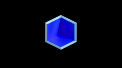 Poster - Colorful hexagonal tunnel rotating and zooming on a black background, creating a hypnotic and mesmerizing visual effect, perfect for technology, futuristic, or abstract video projects