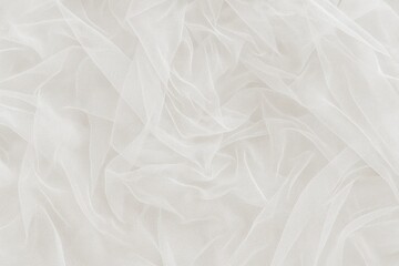 Poster - White crumpled tulle as a background