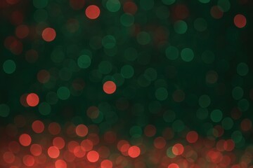 Aufkleber - Festive red and green bokeh lights on a dark backdrop for the holiday season
