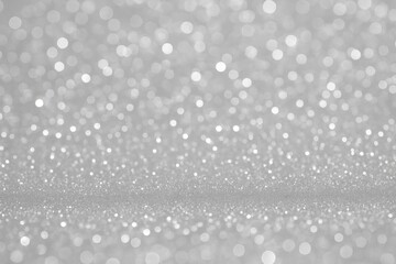 Aufkleber - Abstract silver backdrop featuring white specks with circular bokeh or sparkling lights. Design template