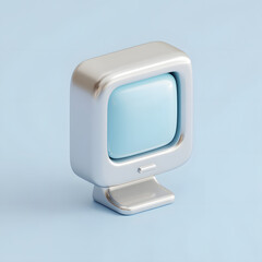 Poster - A stylized, silver-colored computer monitor icon, light blue screen.