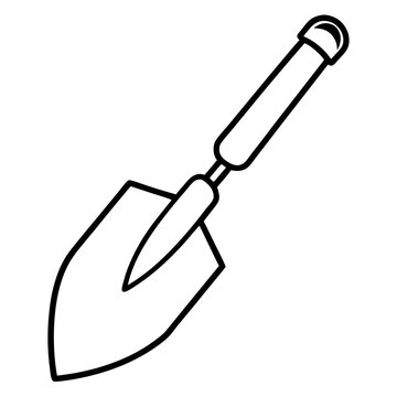 Trowel Icon Vector | Generative AI Linocut Silhouette Design for Construction and Gardening