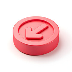 Poster - A red, circular button with a diagonal arrow pointing downwards.