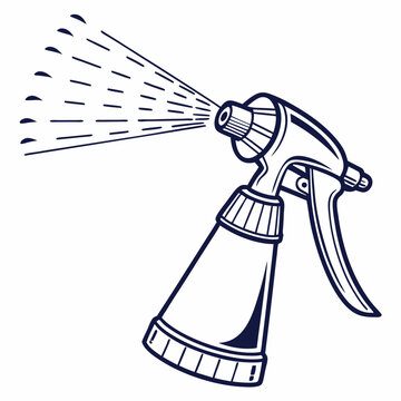 Watering Can Outline Vector | Generative AI & Linocut Silhouette Garden Tool Design