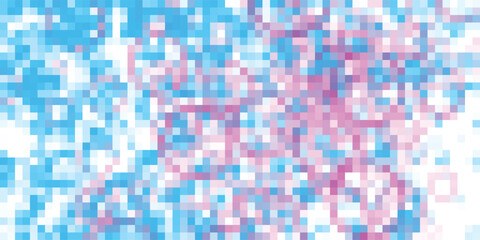 Aufkleber - Abstract geometric pixel art composition featuring blue and pink hues creates visual interest for modern backgrounds