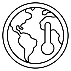 Aufkleber - Global Warming Icon Vector | Generative AI Linocut Silhouette Design