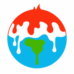 Aufkleber - Global Warming Icon Vector | Generative AI Linocut Silhouette Design