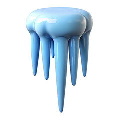 Poster - A cluster of smooth light blue icicles hanging down from a rounded top isolated on transparent background