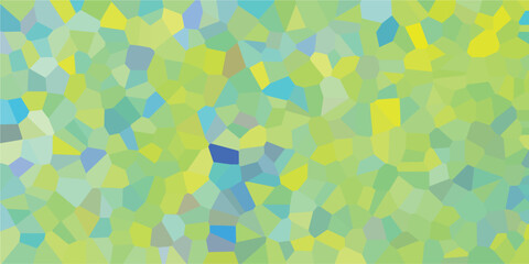 Aufkleber - Mosaic art digital representation featuring varying shades of yellow green and blue colors in a unique design ideal for modern decorative elements and backgrounds