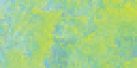 Aufkleber - Pixelated mosaic composition featuring a gradient of green yellow and blue colors creating a textured digital art design with a modern and contemporary aesthetic