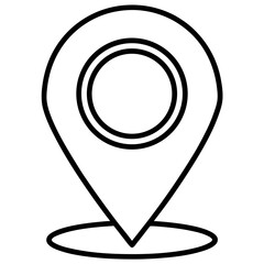 Aufkleber - Location Pin Icon - Generative AI Vector & Linocut Silhouette Design