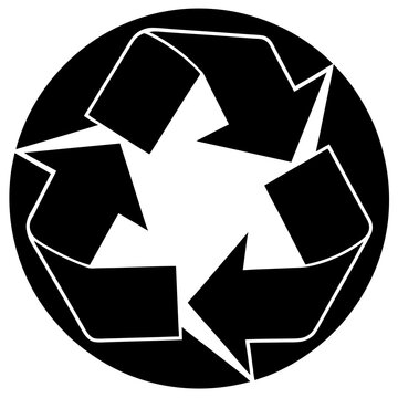 Recycle Earth Icon - Generative AI Vector & Linocut Silhouette Design for Sustainable Concepts