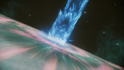 Poster - Cosmic Radiance: Capturing the breathtaking moment of a celestial event, a vibrant burst of energy erupts into the cosmos, illuminating the vast expanse of space with its dazzling light.